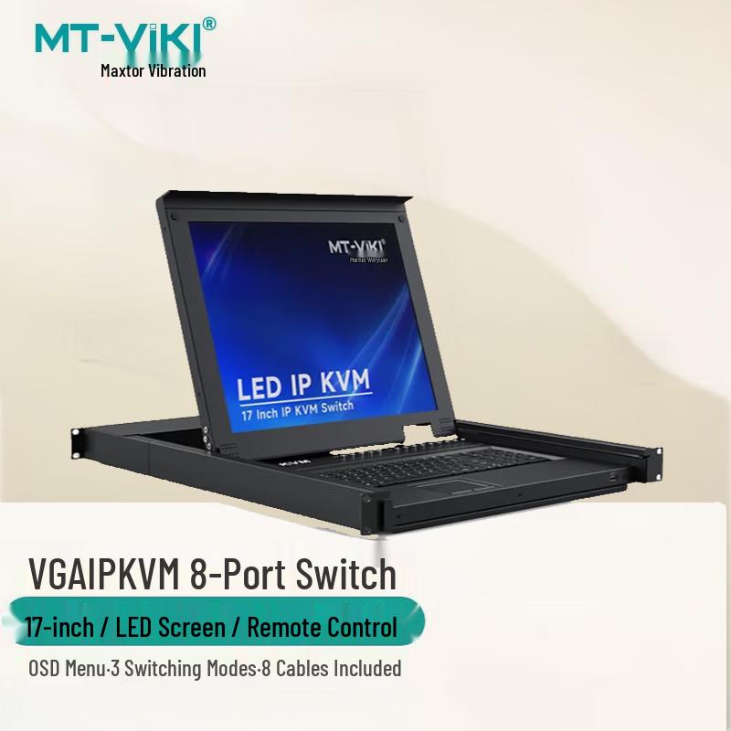 MT-viki 8-Port VGA KVM Switch with 17-inch LED Console