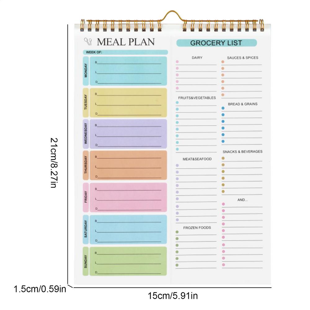 

Meal Planner 52 Sheets Food Organizer Planning Pad Weekly Meal Planner Grocery List for Indoor Home Household Door