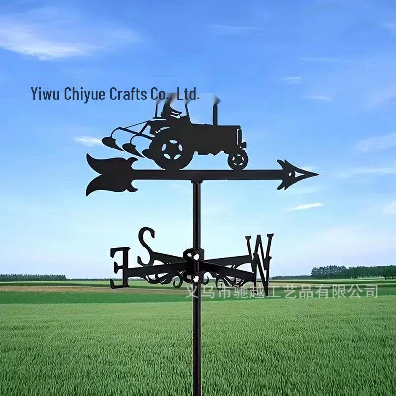 Weather Vane Ornament: Outdoor Wrought Iron Spray-Painted Roof Decoration Metal Craft