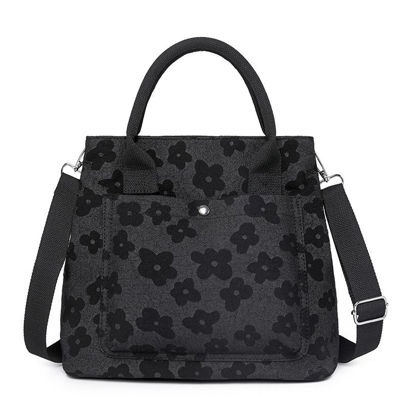 

Холщовая сумка, женская сумка через плечо, большая вместительная сумка, студенческая сумка через плечо 28x14x25cm чёрный