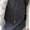 Tendance Style Maillard Œil de Tigre Pierre Goutte d'Eau Pendentif Collier Long en Y pour Femmes Chaîne de Pull Réglable Bijoux Cadeaux