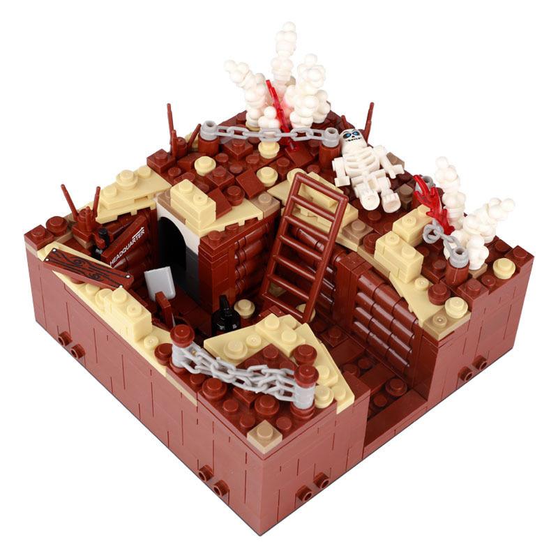 Toys Model Military Accessories Model WW2 Building Blocks Battlefield Blockhouse Sentry Tower Command Post Bunker Gift
