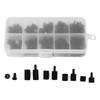 180Pcs Screw Nut Kit Black Nylon M3 Hex Single Double Pass Standoff Assortment Set Fasteners