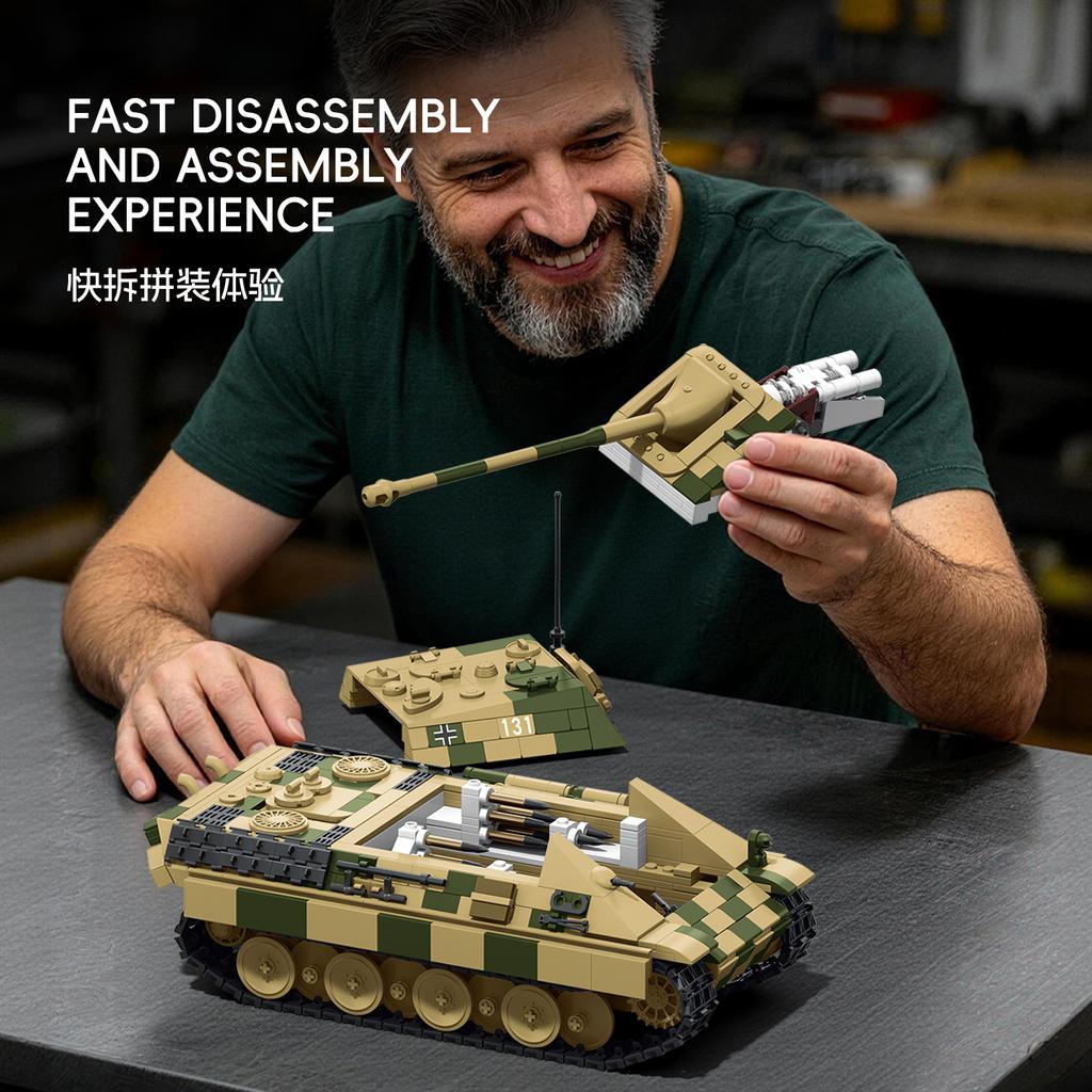Seria Al Doilea Război Mondial Tanc Nou Leopard 131 Achiziție Completă în Aplicație Asamblare Jucărie Blocuri de Construcție Militare pentru Băieți Ediție de Colecție Zi de Naștere