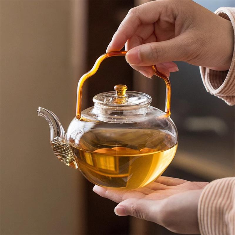 280ml Heat Resistant High Borosilicate Glass Tea Pot with Filter Household Brewing Flower Puer Glass Teapots Kung Fu Tea Set
