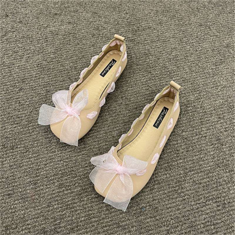 Beige Evening Wind Gentle Fairy Doudou Single Shoes Women's Shoes 2025 New Spring Mary Jane Flat Granny Shoes