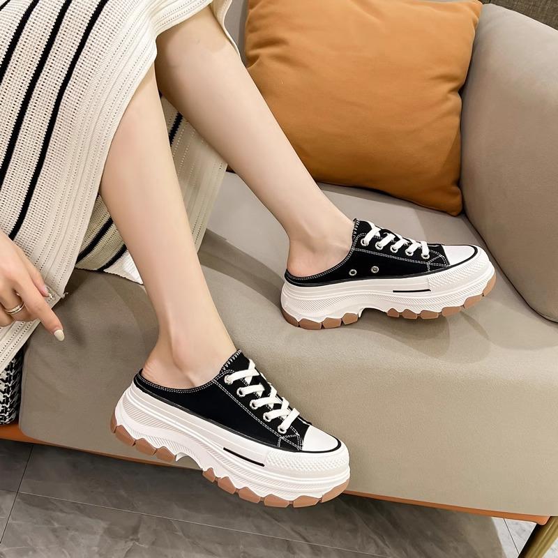 

High-quality spring and autumn casual thick-soled small man heightening breathable versatile non-slip low-top canvas shoes women s new models 40