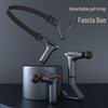 Extended Handle Variable Frequency Fascia Massage Gun with Stretching Strap