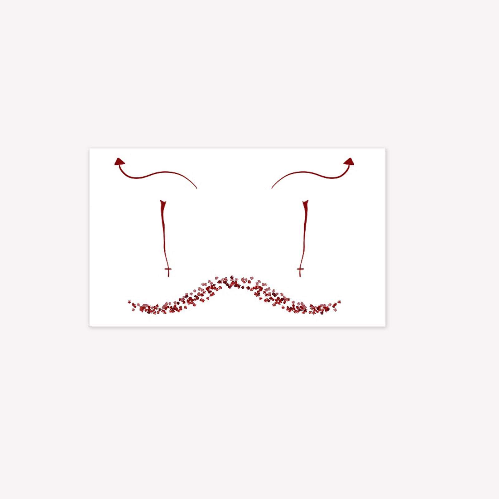Premium Personality Dark Hottie Halloween Demon Tears Makeup Face Tattoo Sticker 15*9