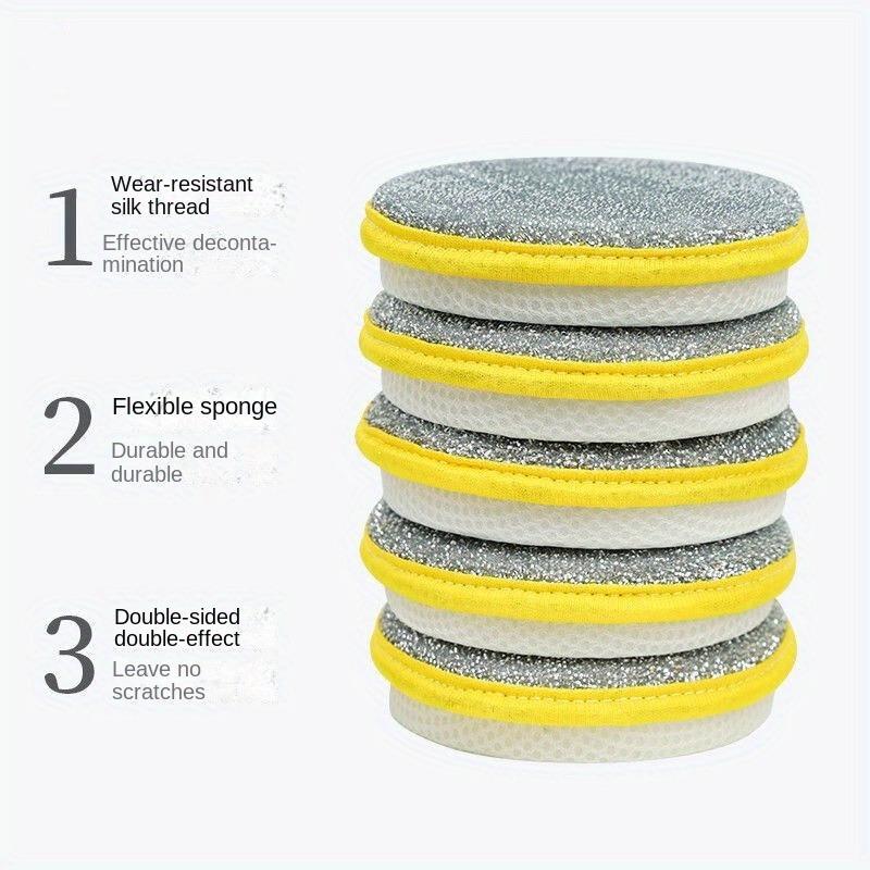 

5PCS kitchen dishwashing sponge double-sided sponge brushing pot artifact household cleaning rag non-stick oil dishwashing cloth жёлтый