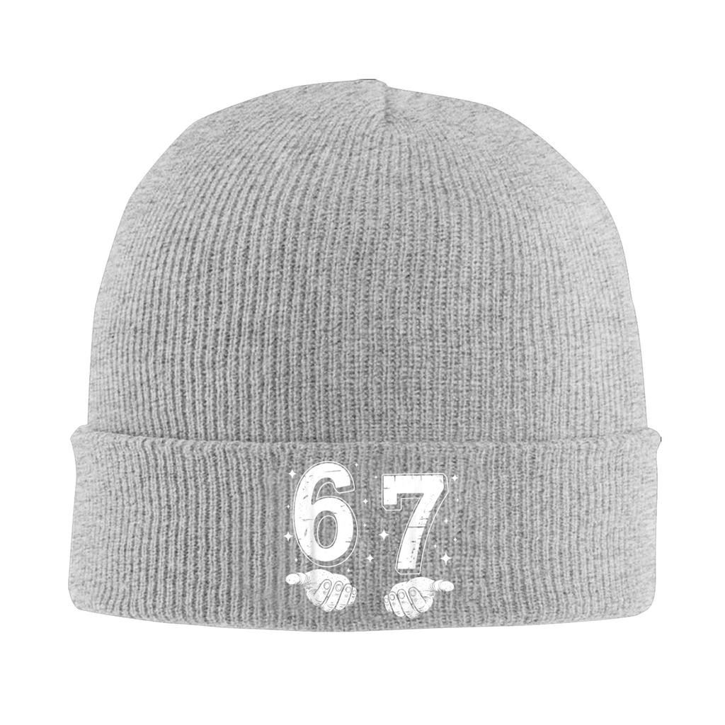 Funny Six Seven 6 7 Meme Gen Alpha Slang 6 7 Hands Knitting Hat Retro Caps Men Kpop Beanie Hats Autumn Winter Warm Bonnet Hats