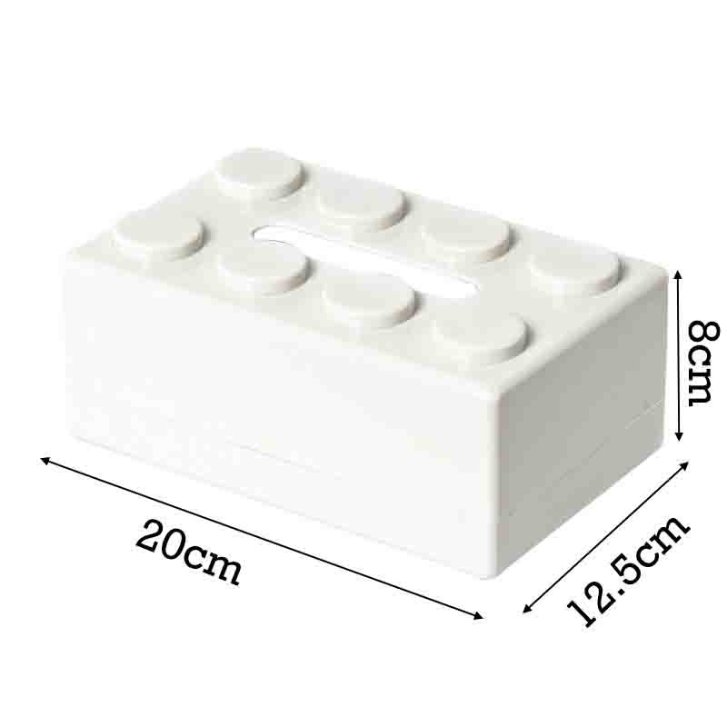 Creative Building Block Tissue Box Spring Design Tissue Storage Box for Bathroom Living Room Car Wall-mounted Toilet Paper Box