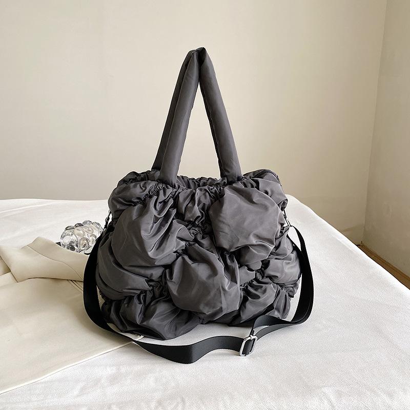 2024 New Bubble Down Cotton Bag Female Pleated Nylon Shoulder Crossbody Bag For Women Large Capacity Fashion Armpit Bags
