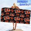 Cincinnati Bengals Logo Print Beach Towel, Large Soft Quick Dry Towel for Beach Camping Swimming