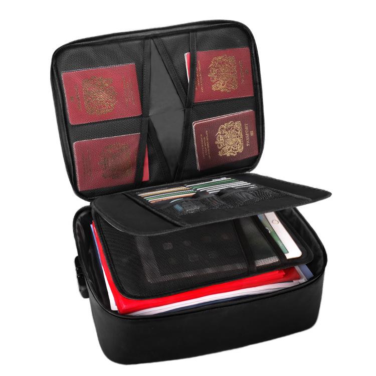 Flame Retardant Fireproof Lockable Document Storage Bag 36x27x10 cm чёрный