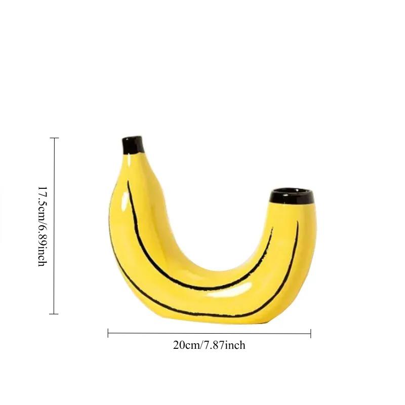 Creative Resin Banana Vase Flower Arrangement Decoration Simulated Fruit Banana Artifact Funny Vases Pots  Home Decoration