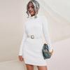 Women's Chunky Knit Long Sleeve High Neck Sweater Dress for Fall/Winter