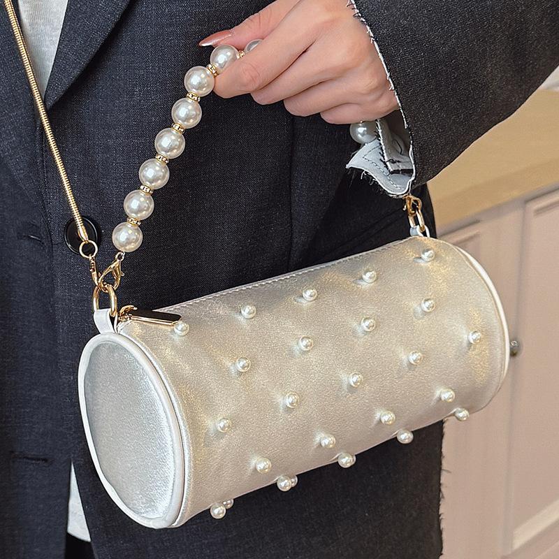 Niche pearl handbag women's autumn new shoulder underarm bag lady fashion pillow bag women