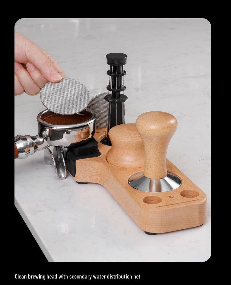 Beechwood Coffee Tamper Base & Dosing Cup Holder