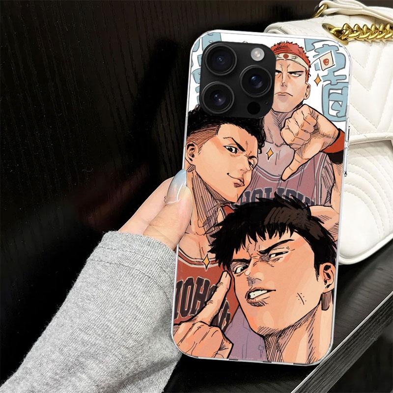 Anime S-SLAM DUNK Case for iPhone 13 12 Mini 11 Pro Max Soft Phone Cover X XS XR 7 SE 8 Plus 6 6S 5 5S Silicone Black Capa