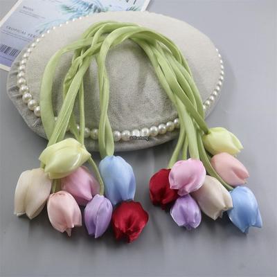 Handmade Fabric Double Tulip Flower Accessories for Clothing, Bags, and Headdresses
