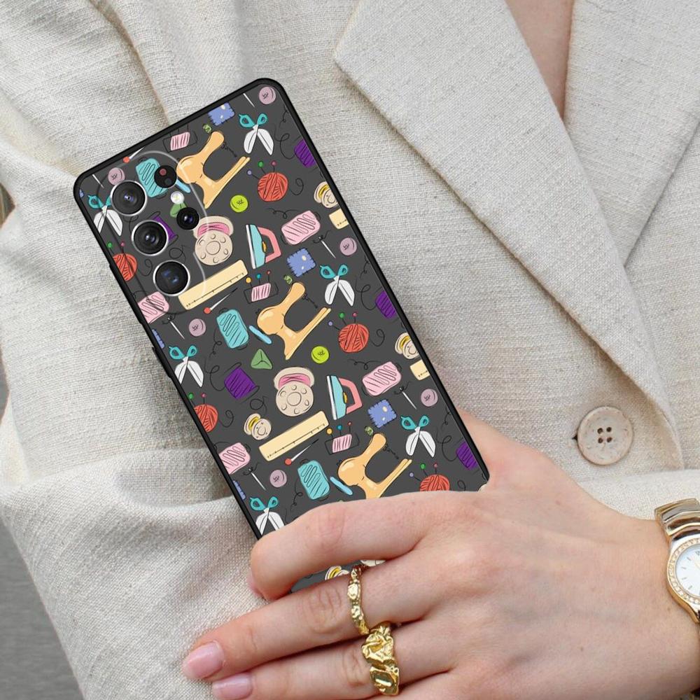 sewing machine tailor pattern Cell Phone Case for Samsung Galaxy S26 Ultra S25 S24 S23 S22 S21 S20 Note10 Cover