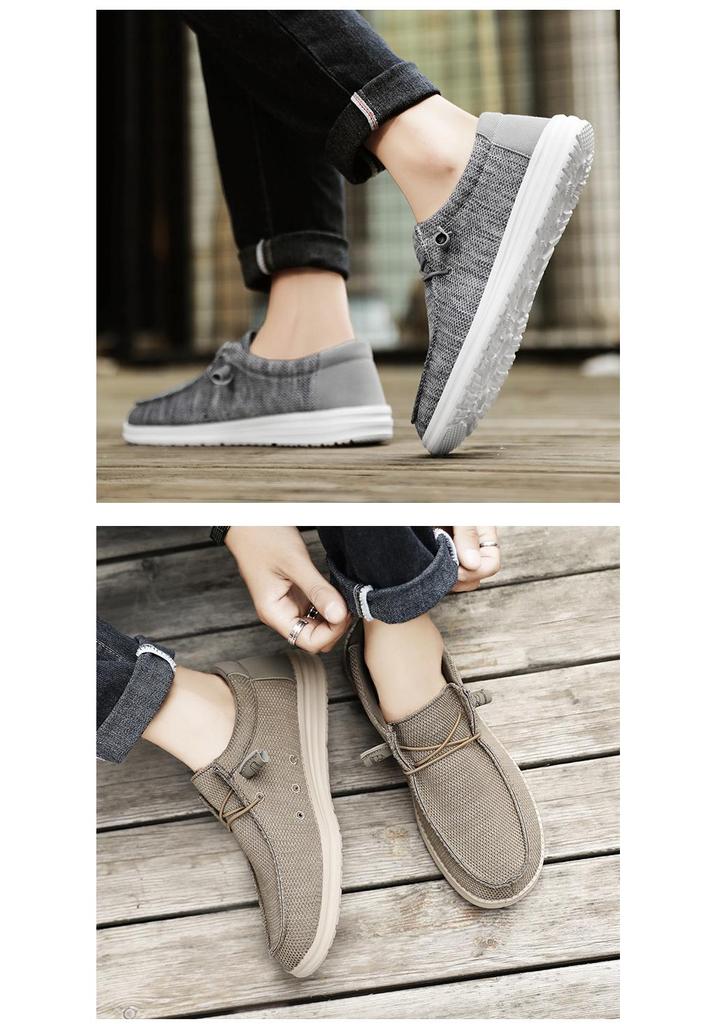 Mocassini da Uomo in Tela Extra Large - Slip-on Casual per Tendenze Transfrontaliere.