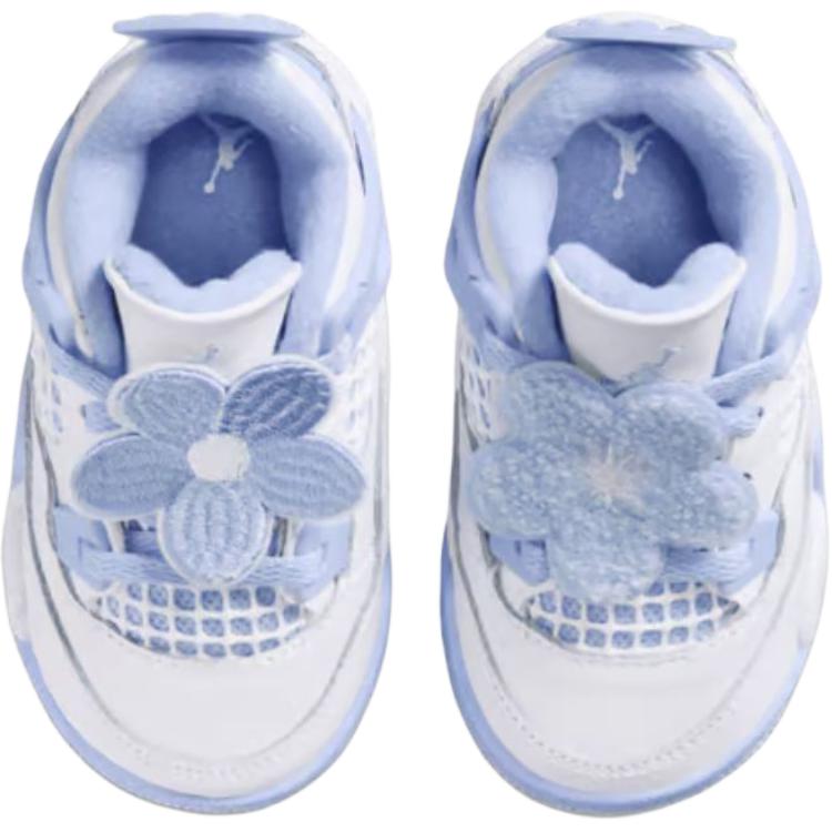 Air Jordan 4 Retro TD Pomněnka Dětské tenisky Bílá Modrošedá Olejově zelená IB8961-100