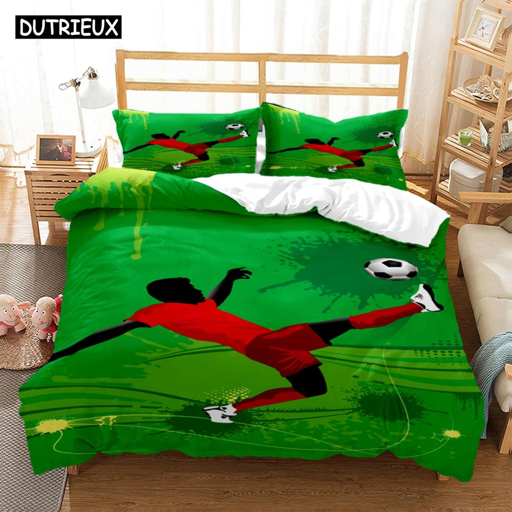 Soccer Cover Digital Print Polyester Bedding Sets Child Kids Covers Boys Bed Linen Set For Teens King Size Bedding Set