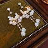 GemChic Women's New Elegant Diamond Set Flower Bell Pearl Fringe Earrings Ethnic Fashion Stud Earrings Birthday Christmas Jewelry Gift