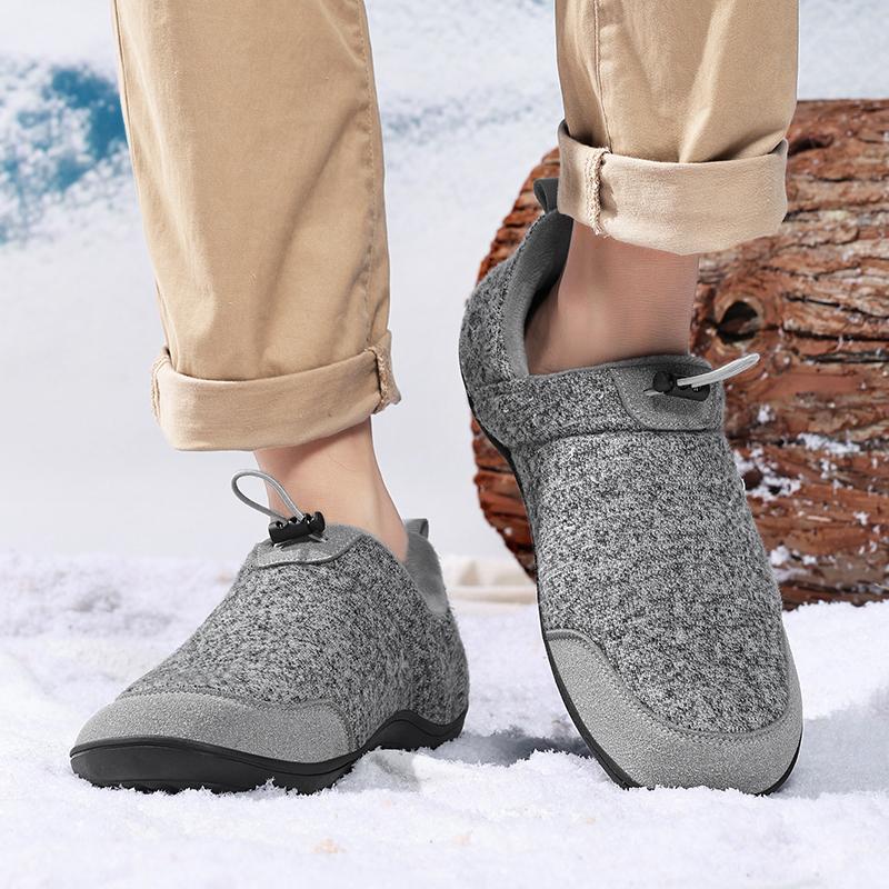 Couple's Winter Cotton Shoes Plush Warm Indoor Walking Shoes Elastic Flats Winter Warm Casual Shoes Anti-slip Soft Sole