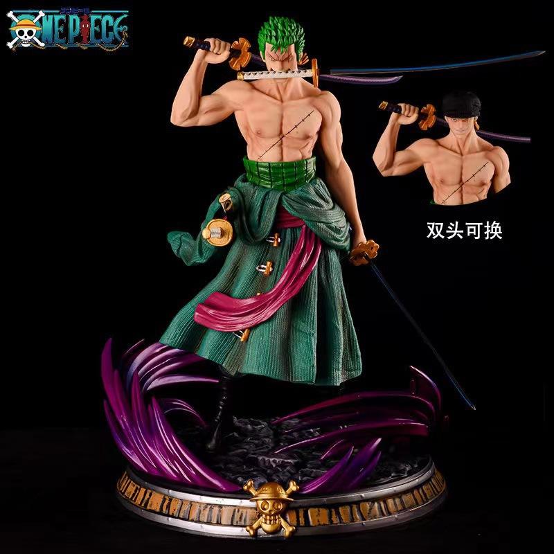 One Piece figure dream Sauron double head carving desktop ornament two-dimensional animation model statue straw hat group Luffy