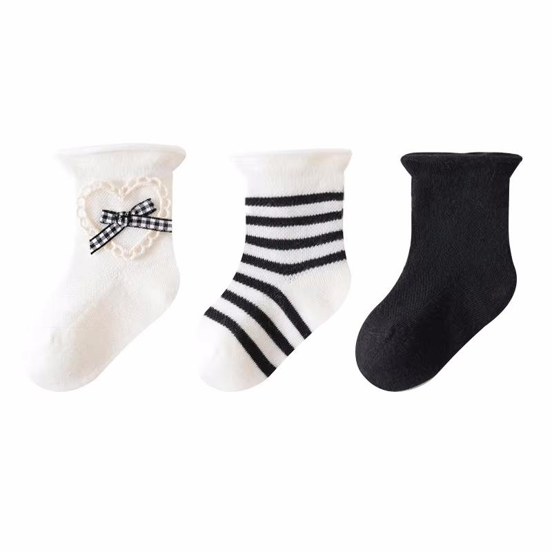 

3 пары/комплект носков для девочек, летние тонкие сетчатые детские носки с оборками и кружевом для девочек, хлопковые детские танцевальные носки принцессы, весна-лето 0-5 лет L(3-5y)