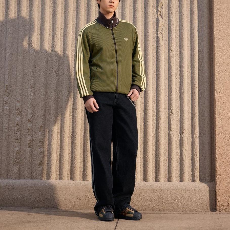 Adidas Originals Stand Collar Sports Zip Stripe Jacket Men jackets KZ2914