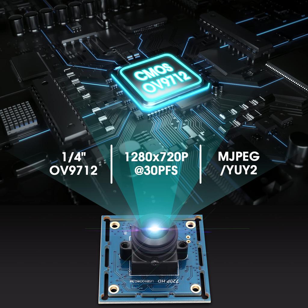 ELP 1 Megapixel Vidvinkel Webbkamera CMOS NT99141 Sensor Mini 720P USB Kameramodul med 170 Graders Fisheye-lins Industrikamera 1MP UVC HD-bild