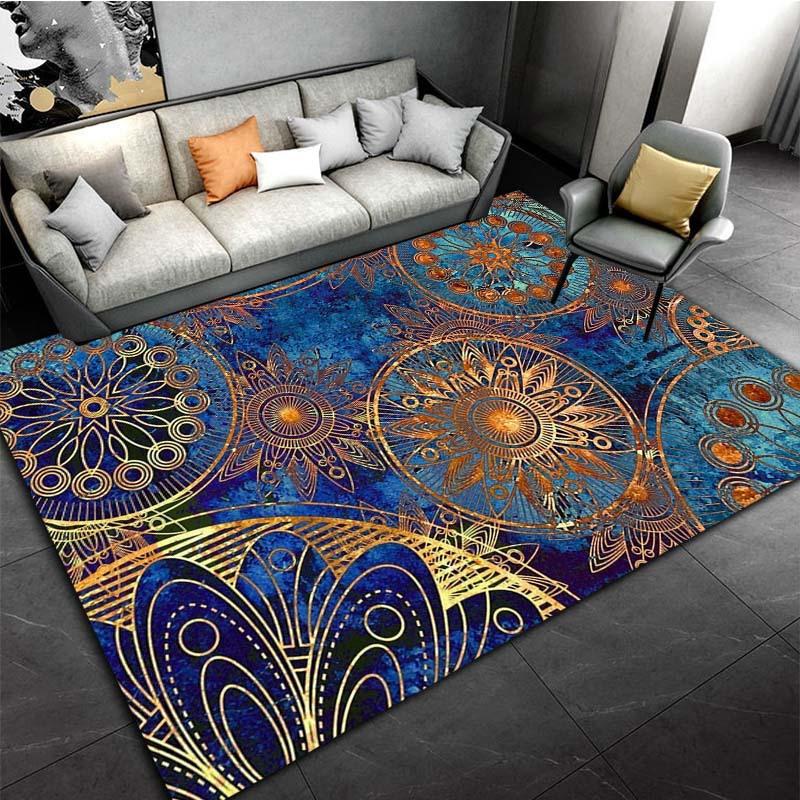 

The Living Room Is Fully Covered with Easy To Clean and Dirt Resistant Sofa Cushions, Bohemian Decorative Foot Pads 40*60cm [crystal velvet + dot plastic bottom]
