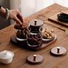 Fruit Tray Living Room Household Acacia Wood Snack Plate Light Luxury High-end Glass Tea Table Candy Division of Dry Fruit Tray