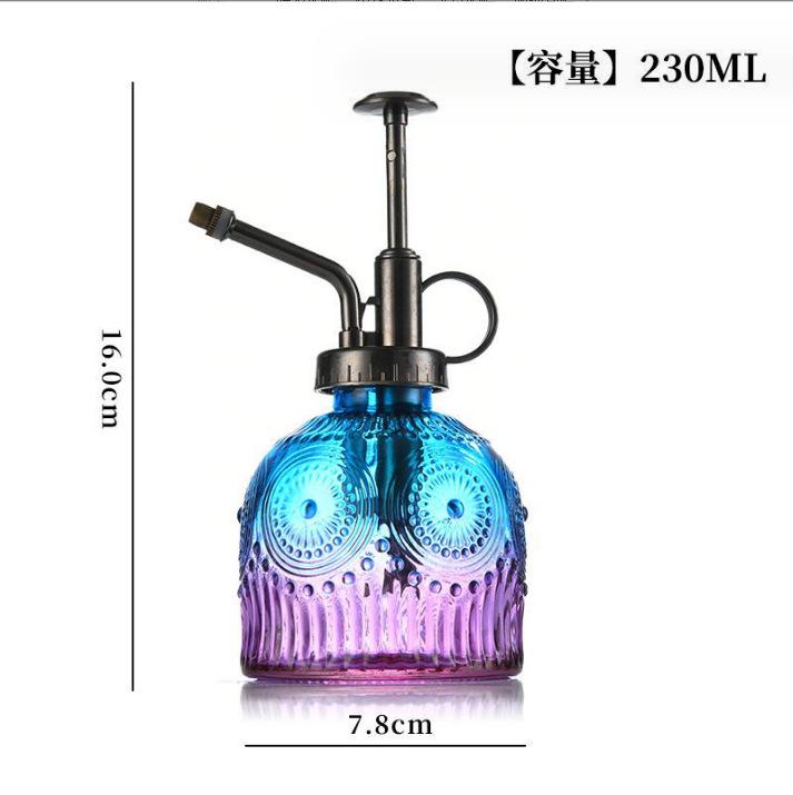 

Retro Colorful Embossed Glass Watering Can Gardening Tool Gardening Decor Flower Shower Spray Pot Glass Fine Mist Water Sprayer