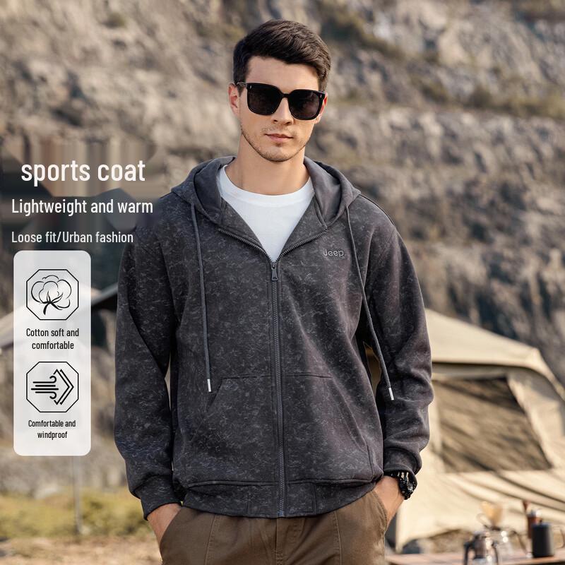 JEEP Loose Fit Zip-Up Hoodie M