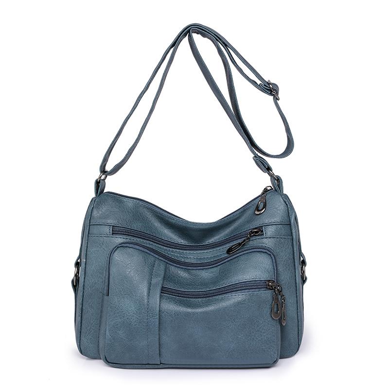 Retro Women's Shoulder Bag Solid Color Multi Pocket Storage for Middle-aged and Elderly Mothers Crossbody Bag Small Square Bag