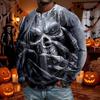 Men's Halloween Long Sleeve Raglan Shirt Loose Fit Casual