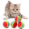 Molar Bite-Resistant Rainbow Ball: Silent Elastic Cat & Dog Toy for Self-Play & Boredom Relief