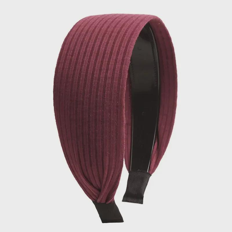 Mori Girl din țesătură coreeană Bentita cu boruri largi pentru femei - Accesoriu pentru păr de culoare uni