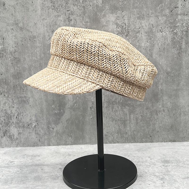 Spring And Summer British Straw Hat Versatile Sunscreen Cap Sun Hat Men'S And Women'S Summer Light Luxury Newsboy Hat
