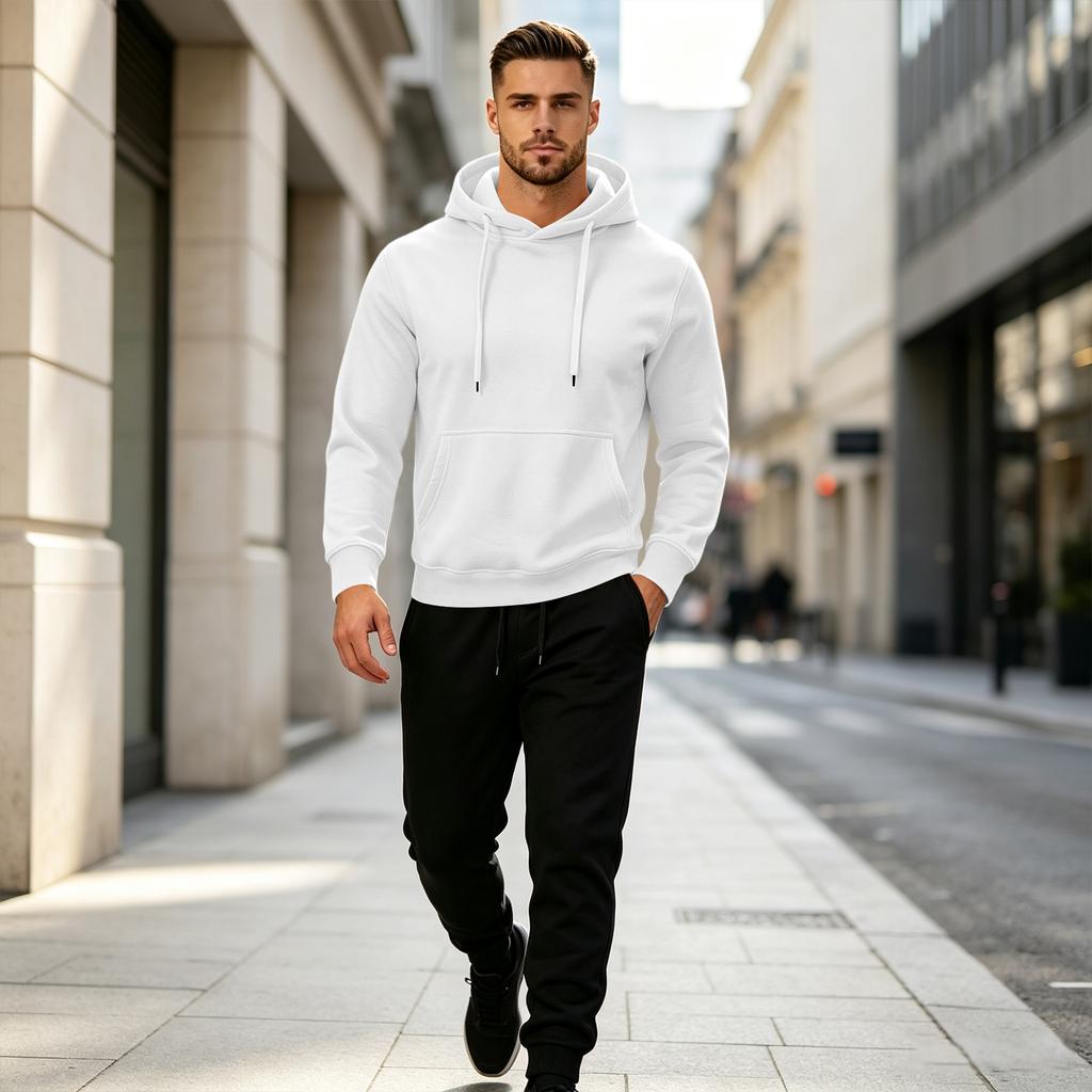 Men's Casual Sweatshirt and Jogger Set for Fall Winter Sports Training