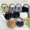 Faux Raccoon Fur Winter Earmuffs - Large Plush Ear Warmers for Cold Protection