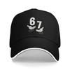 Six Seven 67 6 7 67 6-7 Meme Hands Funny Baseball Cap Tennis Skate Adjustable Trucker Hat Unisex Casual Design Baseball Caps