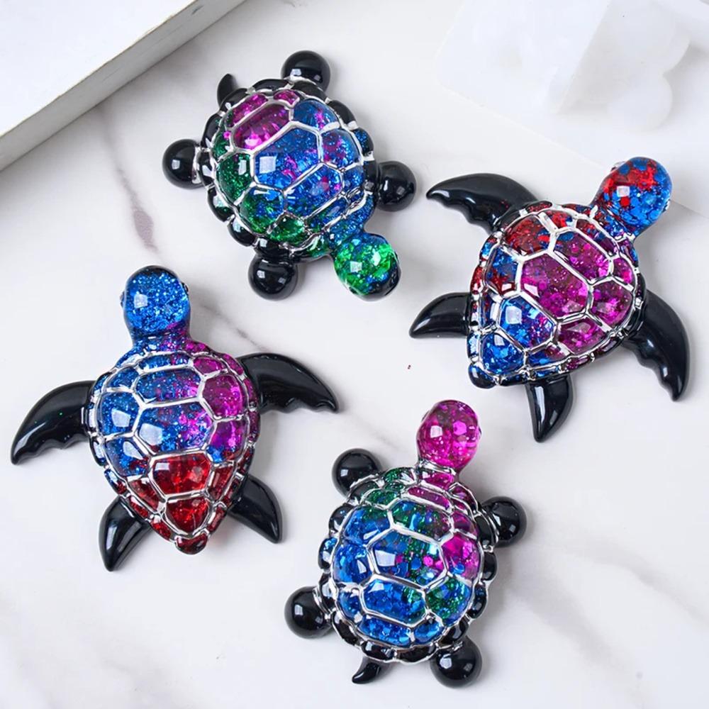 3D Sea Turtle Keychain Silicone Mold DIY Ocean Theme Animal Ornaments Tortoise Turtle Craft Making UV Epoxy Resin Jewelry Molds
