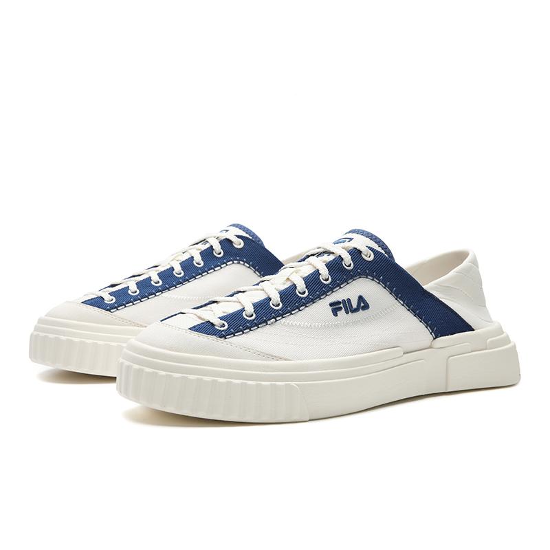 FILA MILANO Breathable Lightweight Low top Canvas Shoes Men's White Blue F12M622309FWS