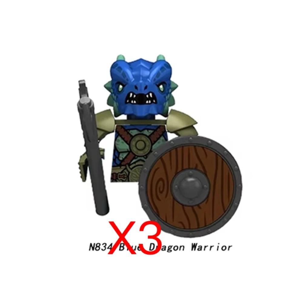 Mittelalterliche Burgsoldaten Actionfiguren Baustein Drache Anime Ritter Zubehör Kriegspferd Miliz Helm Schild Spielzeug Geschenk B15